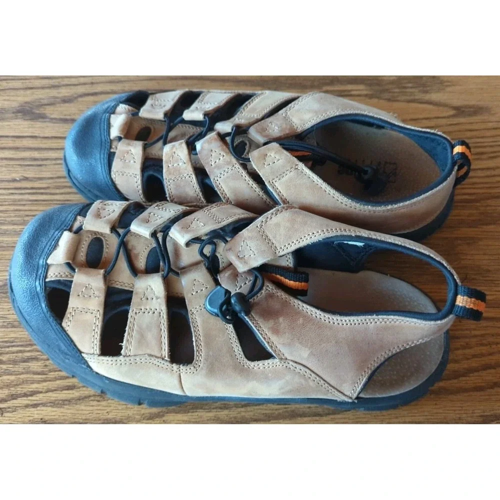 Alpine Design Men Fisherman Sandals Brown Leather Drawstring Size‎ 10